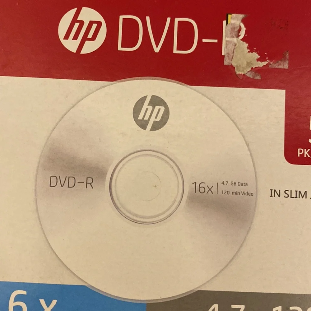 HP DVD-R 5pk 16x 4.7 GB 120 min disks set of 2 boxes